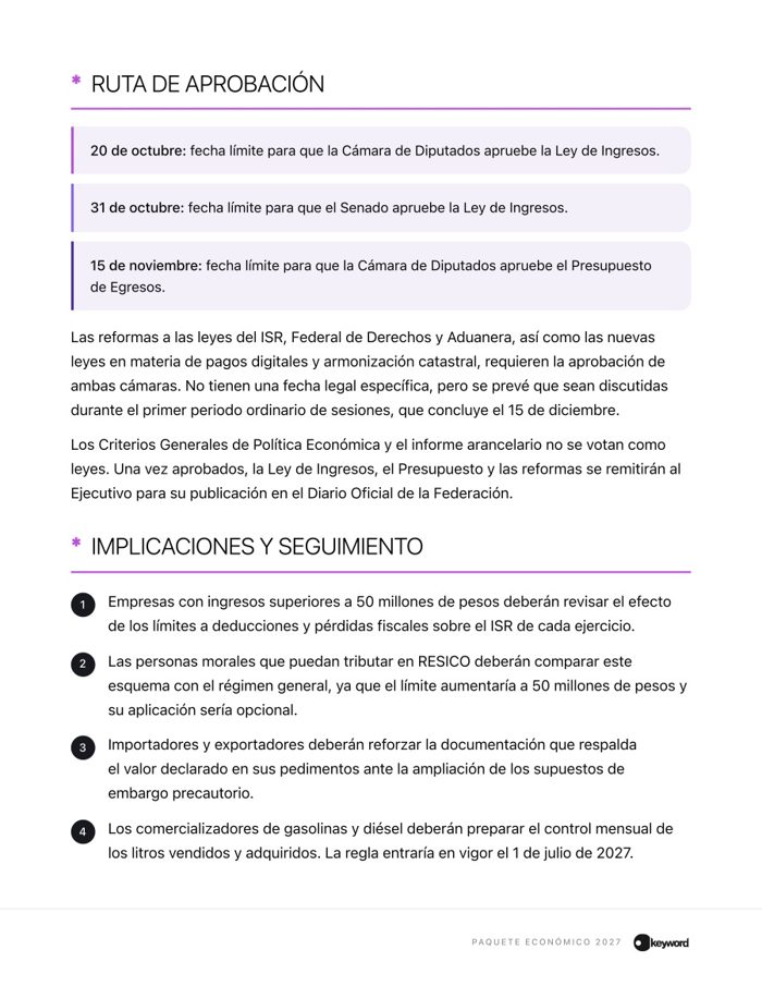 Página interior con fechas y lista numerada